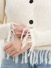 Белый кардиган укороченный, женский, с бахромой, свитер женский, оверсайз, короткий, накидка