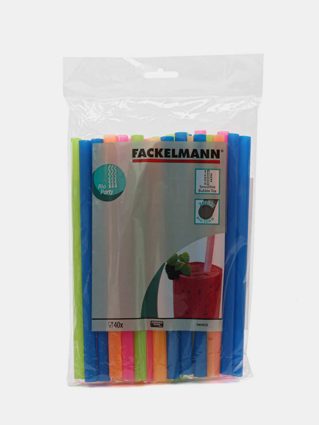 Трубочки для густых коктейлей FACKELMANN, черные, 20 см, 40 шт