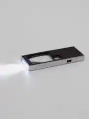 Лупа карманная 3/10x для чтения с подсветкой + ультрафиолет (5 LED) черная