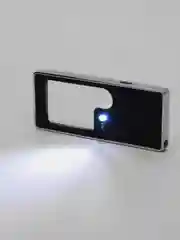 Лупа карманная 3/10x для чтения с подсветкой + ультрафиолет (5 LED) черная