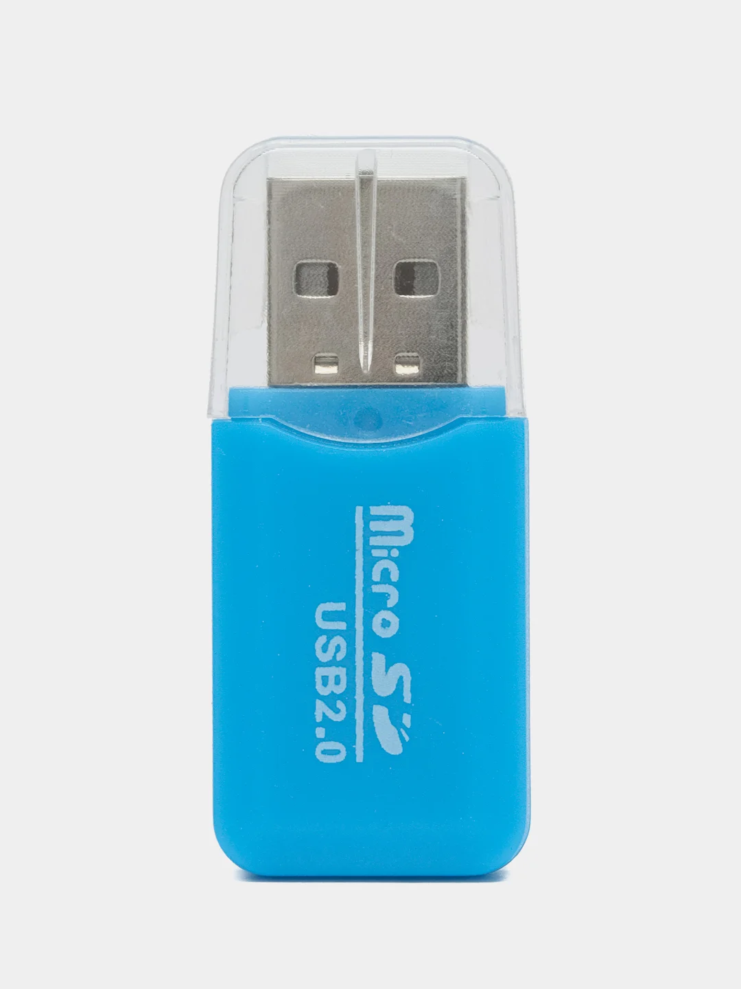 Голубой картридер USB - micro SD, переходник для карты памяти
