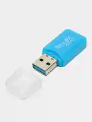 Голубой картридер USB - micro SD, переходник для карты памяти