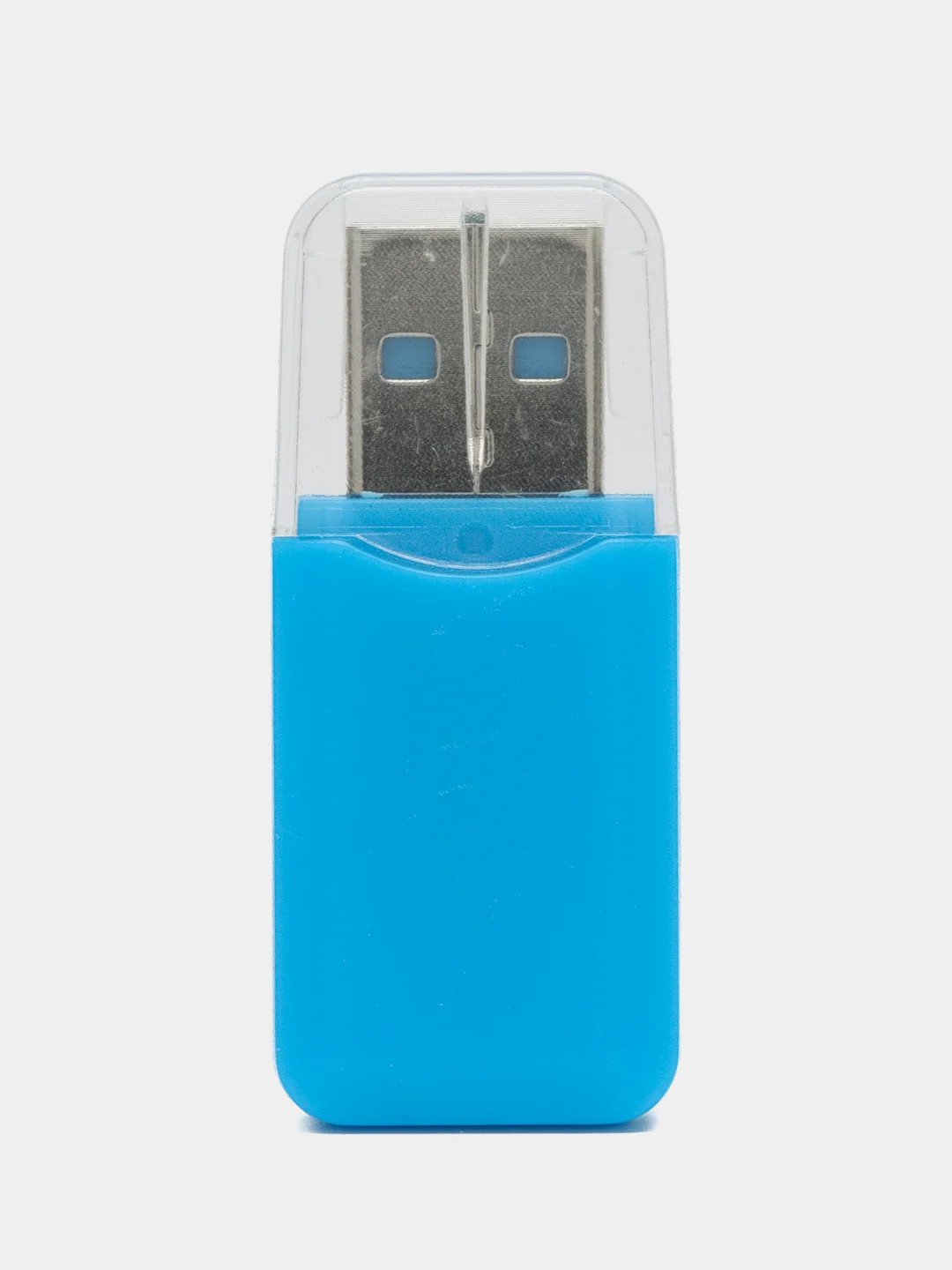 Голубой картридер USB - micro SD, переходник для карты памяти