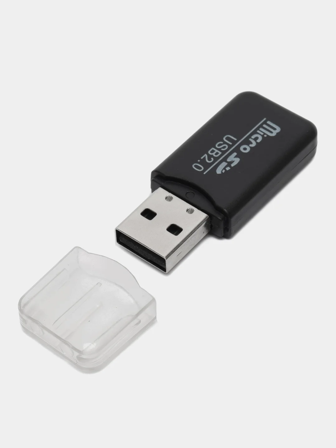 Черный картридер USB - micro SD, переходник для карты памяти