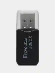 Черный картридер USB - micro SD, переходник для карты памяти