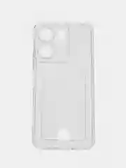 Марсала чехол для Xiaomi Redmi 13C / Poco C65 Сяоми Редми 13С, прозрачный с карманом для карты