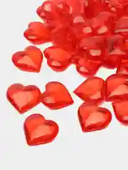 Алый декоративные кристаллы для творчества и декора Сердце и Алмазы 50 шт