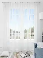 Тюль, вуаль, 400 х 240, однотонный, широкий, белый