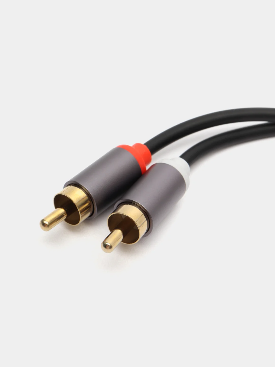 Серебряный аудио кабель AUX тюльпаны 3.5 мм RCA 2 (папа) - 3.5 Jack (папа), от 1м и до 20м