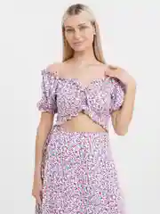 Белый комплект женский юбка и топ