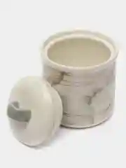 Сахарница с крышкой "Мрамор", 150 мл, цвет белый