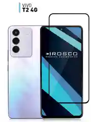 Прозрачный 1-2 шт стекло для Vivo T2 4G защитное прозрачное ROSCO, олеофобное покрытие, черная рамка