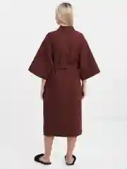 Коричневый халат вафельный банный "Кимоно"