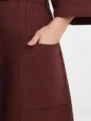Коричневый халат вафельный банный "Кимоно"