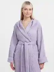 Сиреневый халат Бохо с капюшоном