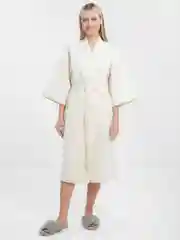Кремовый халат вафельный банный "Кимоно"