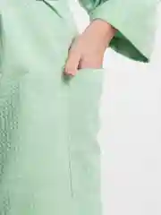 Салатовый халат вафельный банный "Кимоно"