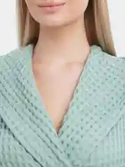 Мятный халат Бохо с капюшоном