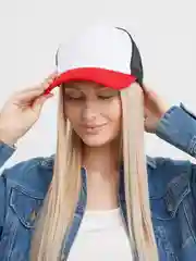 Красный бейсболка кепка, женская, мужская, унисекс, с сеткой