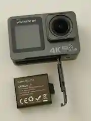Тёмно-серый экшн-камера MOVEMEND DV с двумя экранами со стабилизатором
