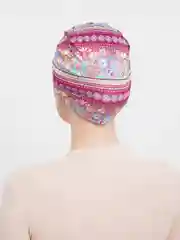 Бордовый летний тюрбан в этническом стиле