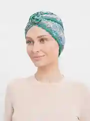 Зеленый летний тюрбан в этническом стиле
