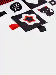 Красный платочек / комфортер - шуршалка для малышей. Черно-белые картинки, 20*20 см