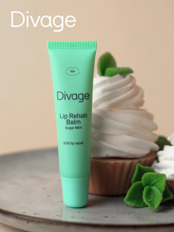 Восстанавливающий Бальзам Для Губ Divage Lip Rehab Balm Sos Lip Repair сладкая мята