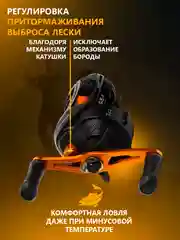 Золотой катушка рыболовная для рыбалки, спиннинга, фидера, мультипликаторная