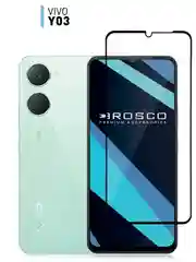 Прозрачный стекло для Vivo Y03, Y18 защитное ROSCO прозрачное с олеофобным покрытием и чёрной рамкой