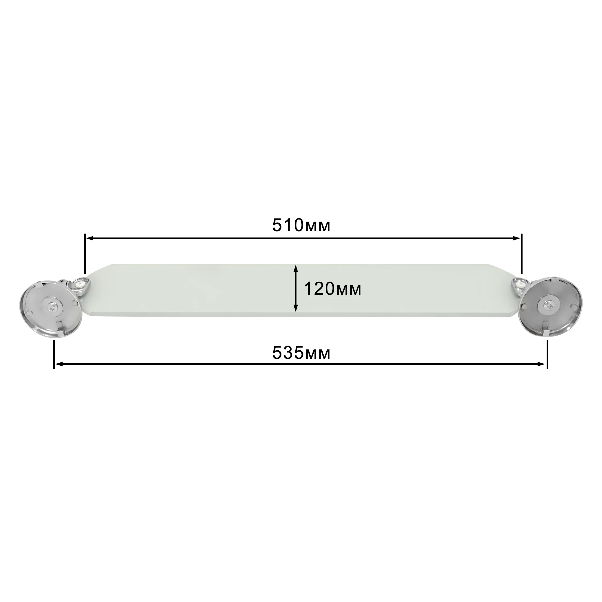 Хром 2552.381 Полка стеклянная Solinne, B-51111, хром, стекло-сатин, Коллекция Blanco