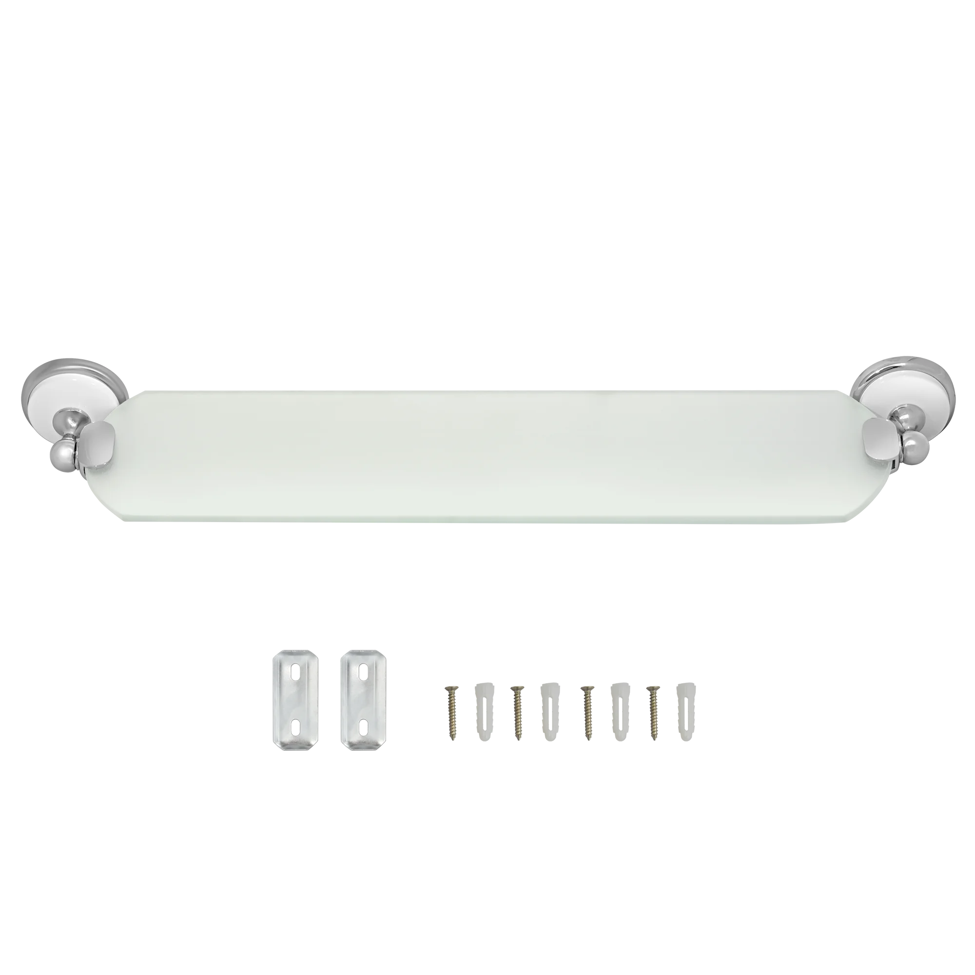 Хром 2552.381 Полка стеклянная Solinne, B-51111, хром, стекло-сатин, Коллекция Blanco