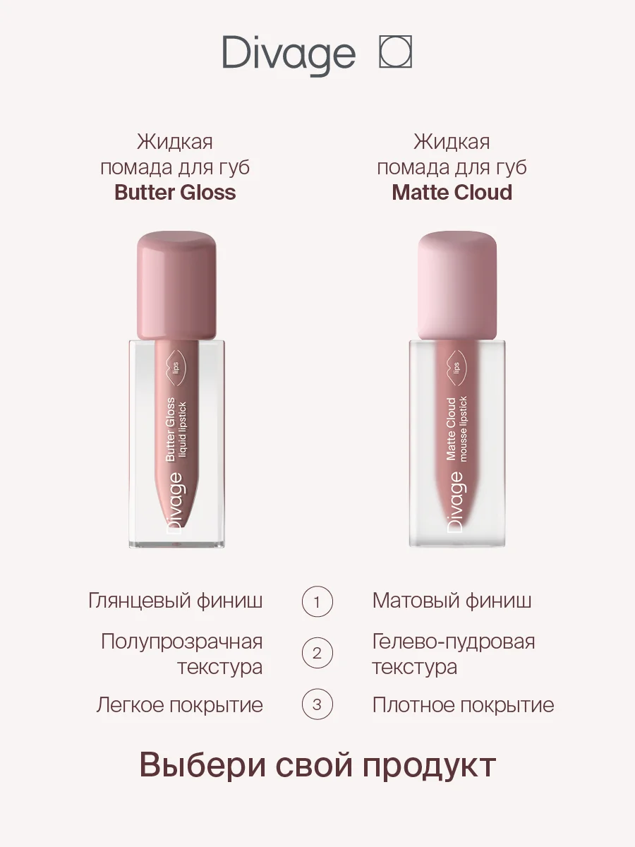 Помада для губ жидкая Divage Butter Gloss Liquid Lipstick тон 5