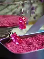 Фуксия серьги мишки гамми мармеладные медвежата