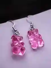 Розовый серьги мишки гамми мармеладные медвежата