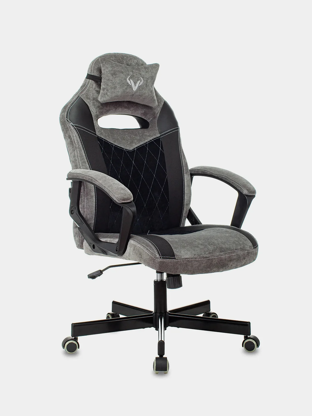 Серый компьютерное геймерское кресло Zombie VIKING 6 KNIGHT Fabric