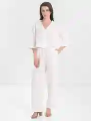 Белый костюм, комплект женский в пижамном стиле, из муслина