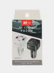 Черный автомобильное зарядное устройство 4в1, 38Вт, PD+QC3.0, 3.1A, 2USB + 2Type-C