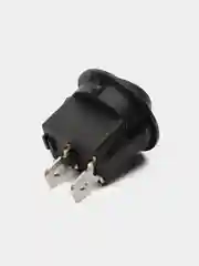 Клавишный переключатель круглый, черный, 2 контакта ON-OFF