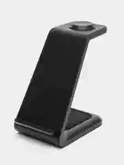 Черный беспроводная зарядка 3 в 1, для iPhone, iWatch, AirPods, Android