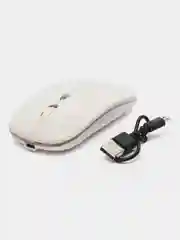Белый мышь компьютерная, бесшумная, беспроводная, RGB-подсветка, USB зарядка