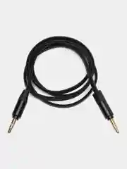 Кабель Jack 3.5 mm вилка <--> Jack 3.5 вилка, плоский, черный, 1 м.