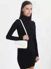 Белый сумка женская, через плечо, из экокожи