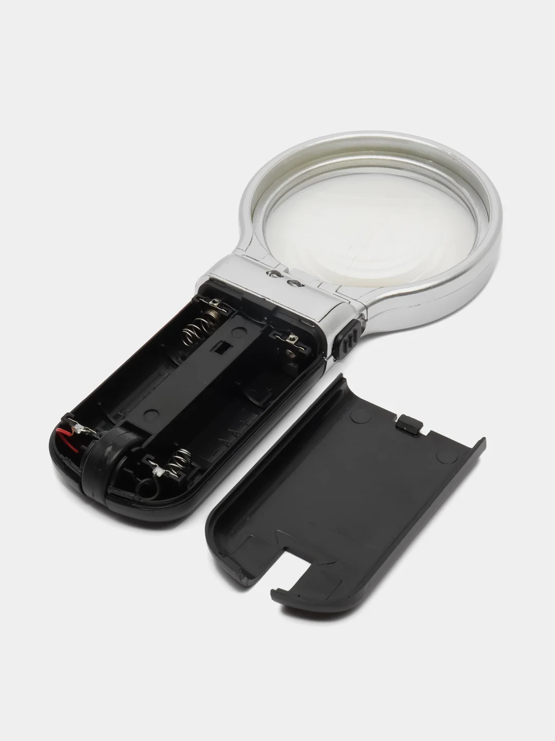 Лупа ручная круглая 16х-кратная для чтения с подсветкой 2 LED, трансформер