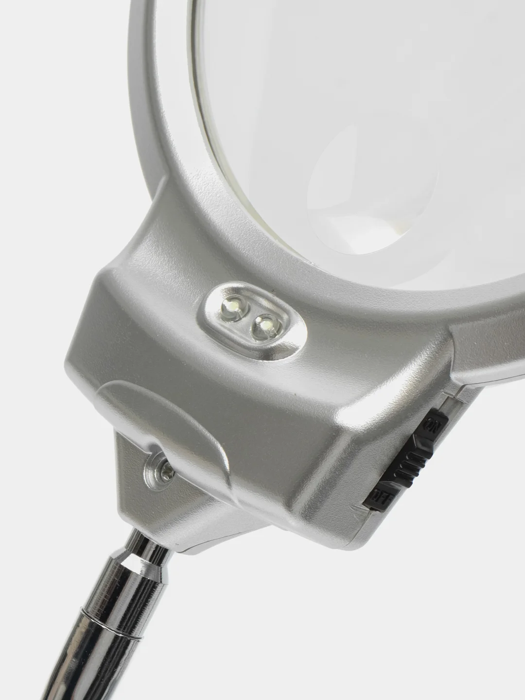 Лупа настольная 2x/5x-130мм на гибком штативе с подсветкой (2 LED)
