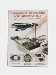 Лупа настольная 2.5x/7.5x/10x третья рука с держателем и подсветкой (5 LED)