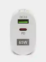 Белый gan зарядное устройство 65 Вт PD + QC3.0, черное