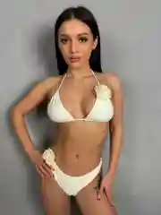 Белый купальник раздельный, женский