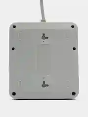 Белый удлинитель сетевой, фильтр, 3 метра, 6 розеток, с 4 USB, 2 Type-C порта, с кнопкой