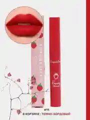 Тёмно-бордовый помада для губ, матовая, с бархатным эффектом, на Новый год